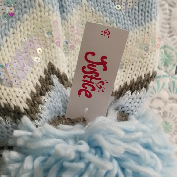 JUSTICE BEANIE POM POM NWT💙❄️ - Picture 6 of 6